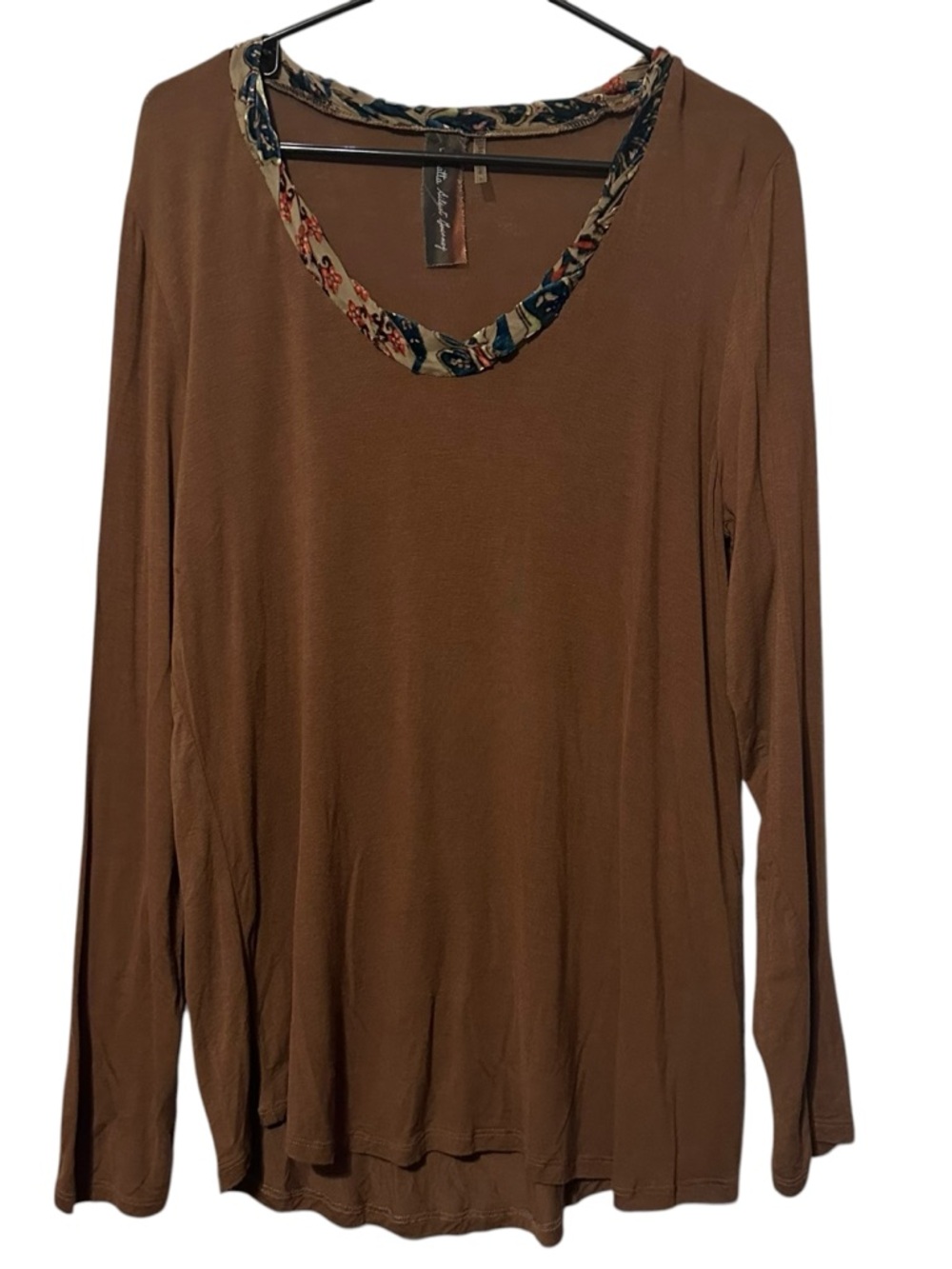 Aratta Silent Journey Boho Tunic L Whimsigoth Lagenlook Silk Contrast Forest